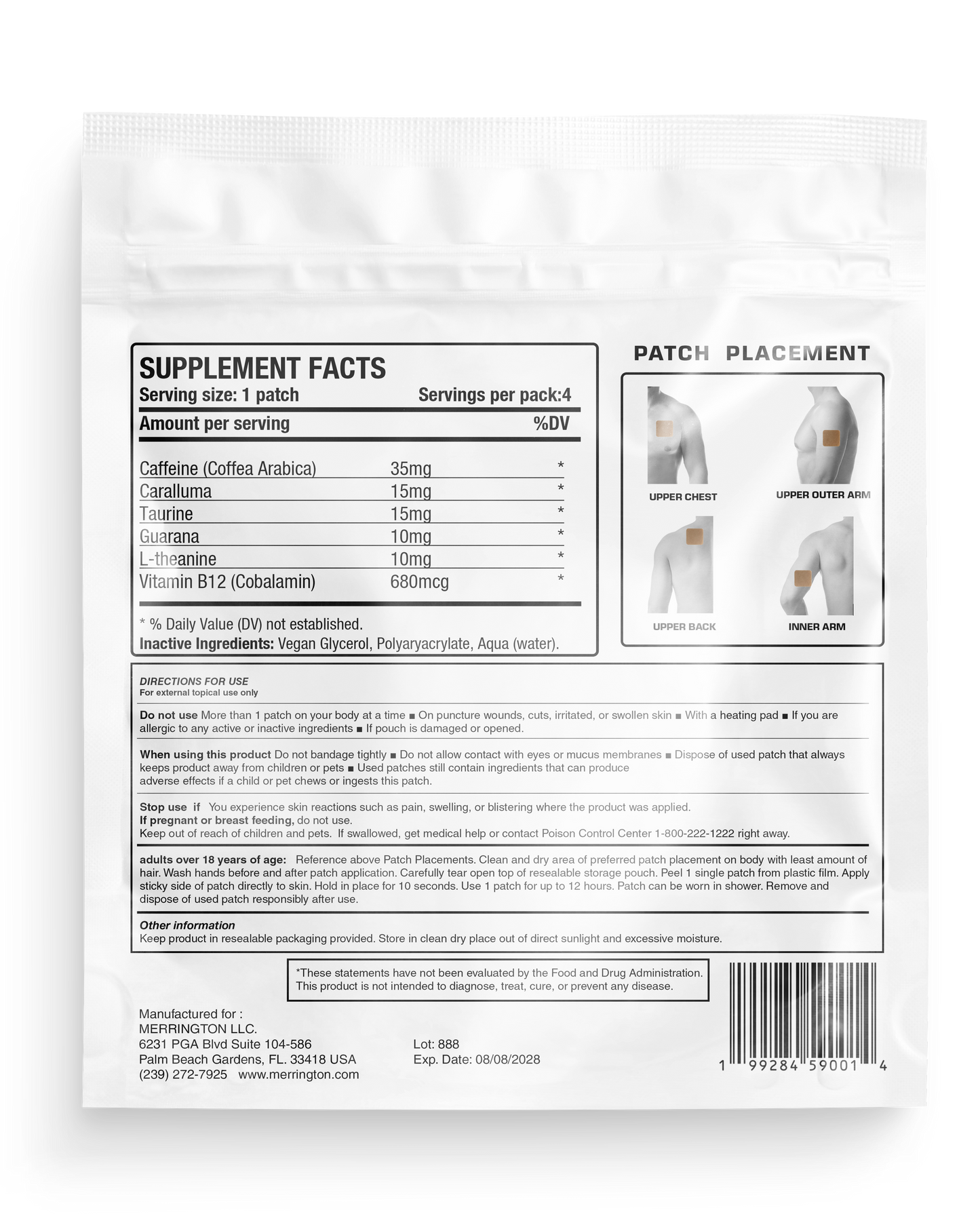 Merrington Energy Increase Transdermal Patch Made In USA