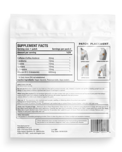 Merrington Energy Increase Transdermal Patch Made In USA