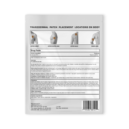 Merrington 4% Lidocaine Transdermal Patch Made In USA